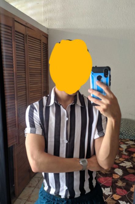 Customer photo review of Wide Stripes Cotton Shirts