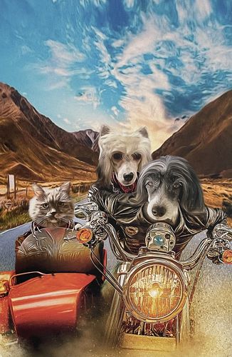 Customer photo review of 'Harley Wooferson' Personalized 3 Pet Canvas