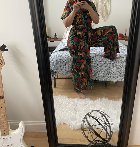 Customer photo review of Jaguar Paradise Black Animal Print Jumpsuit