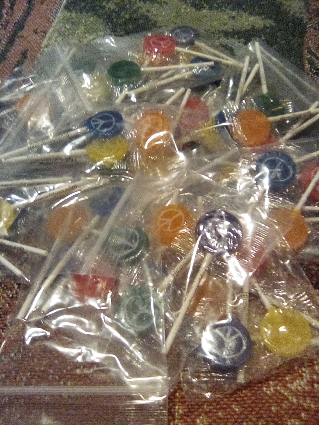 Customer photo review of Hippie Shop Peace Pop Lollipops