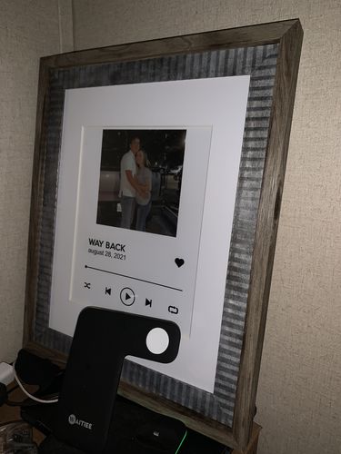 Customer photo review of Custom Song Plaque - The Best Anniversary Gift for Couples