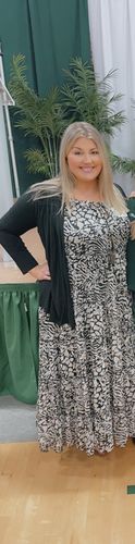 Customer photo review of Always Animal Tiered Maxi Dress