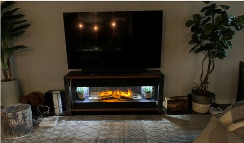 Customer photo review of Electric Modern Evonicfires 60'' Black Wall Mount 3-sided Electric Firepalce - Compton 1000
