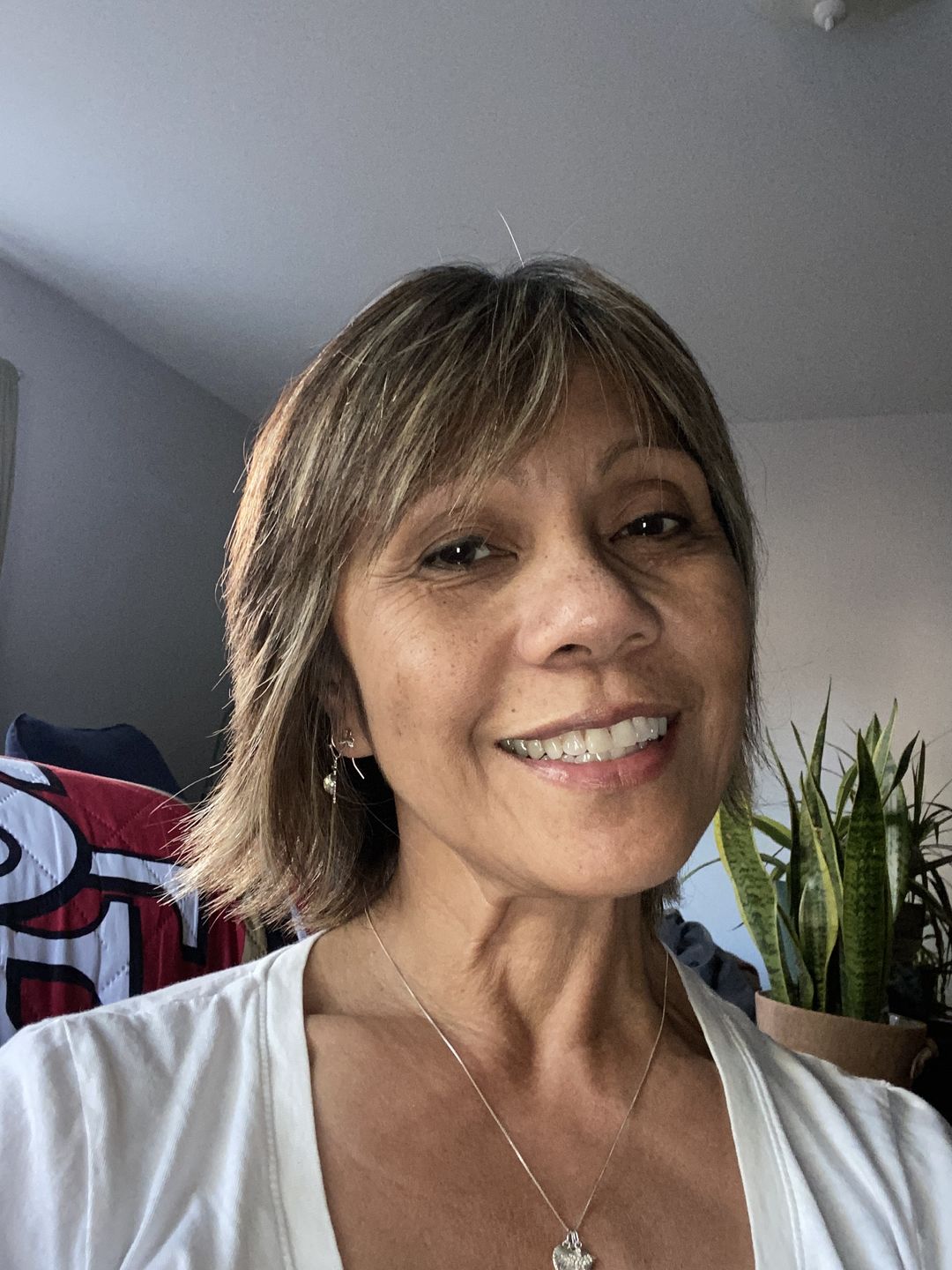 Customer photo review of Dangle Drop Moonstone Earrings