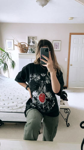 Customer photo review of Harajuku Style Vintage Washed Death Note Oversized Tee