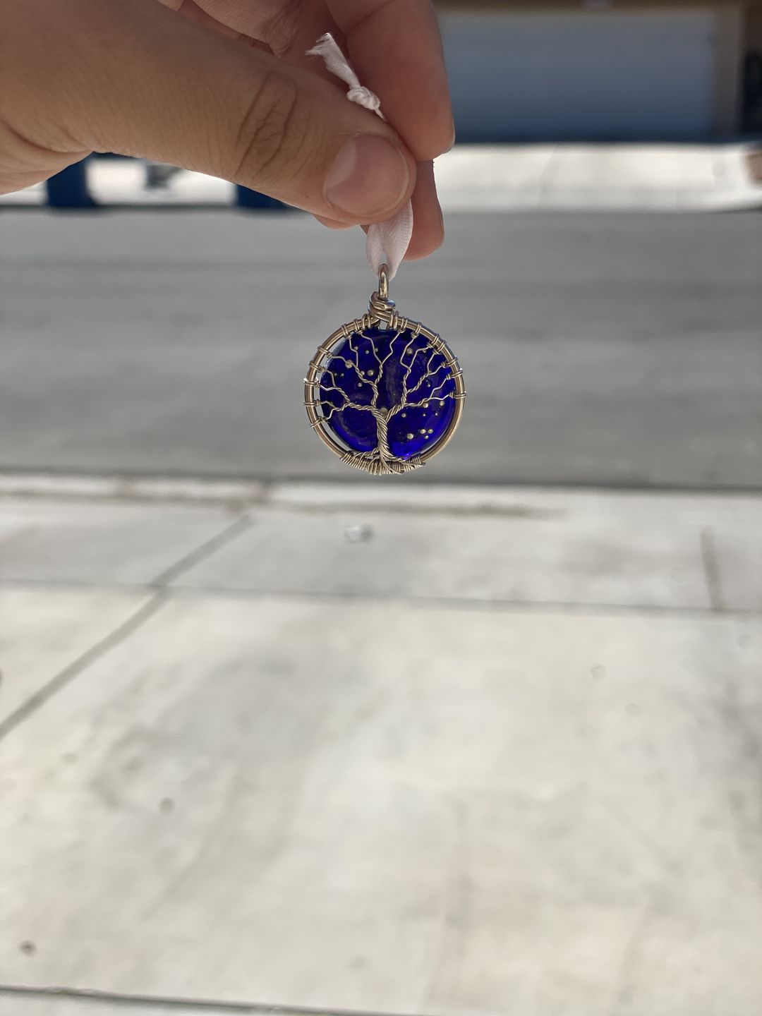 Customer photo review of Starry Galaxy Tree of Life Pendant with Cremains