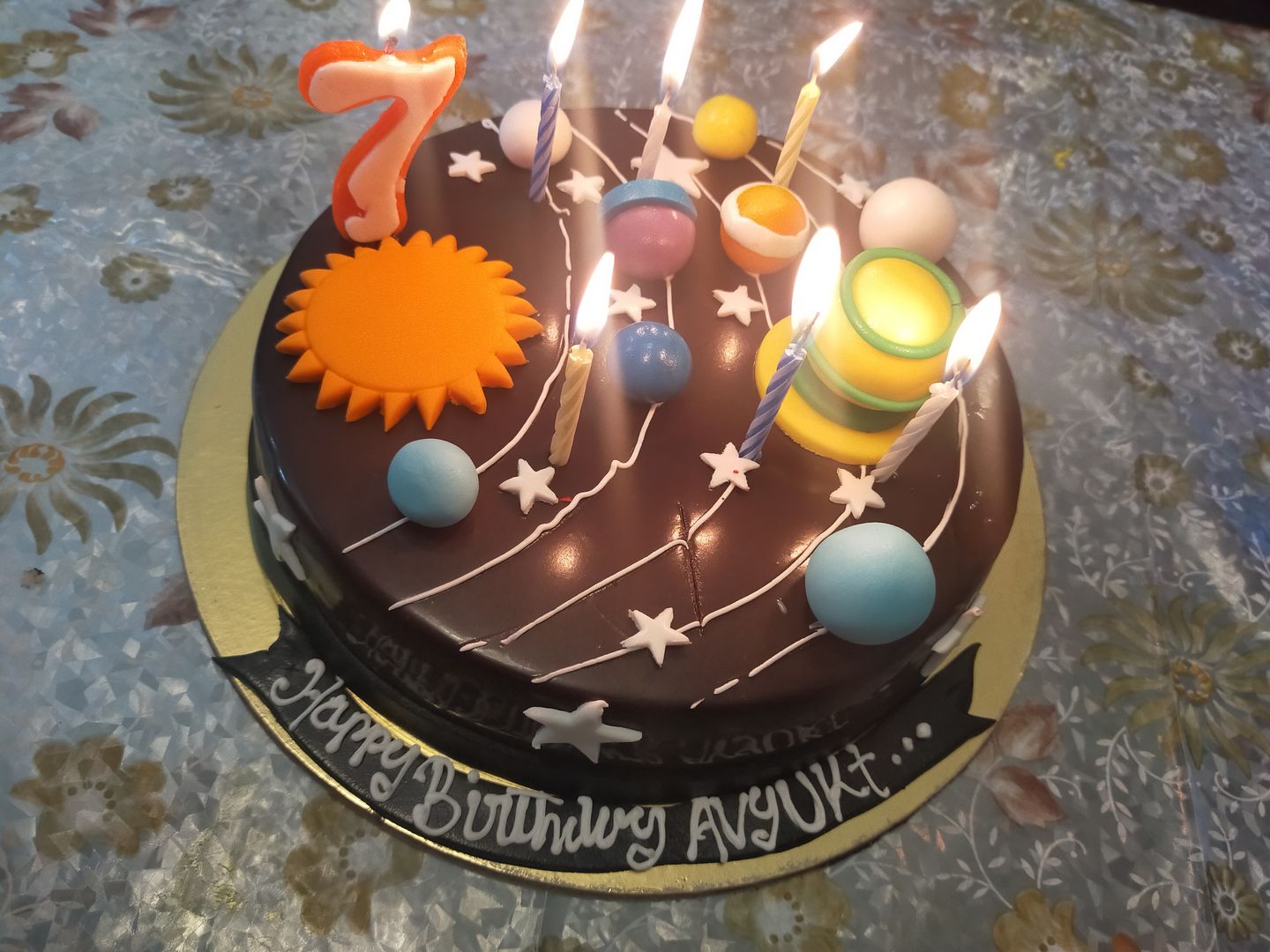 Customer photo review of Solar System Theme Cake