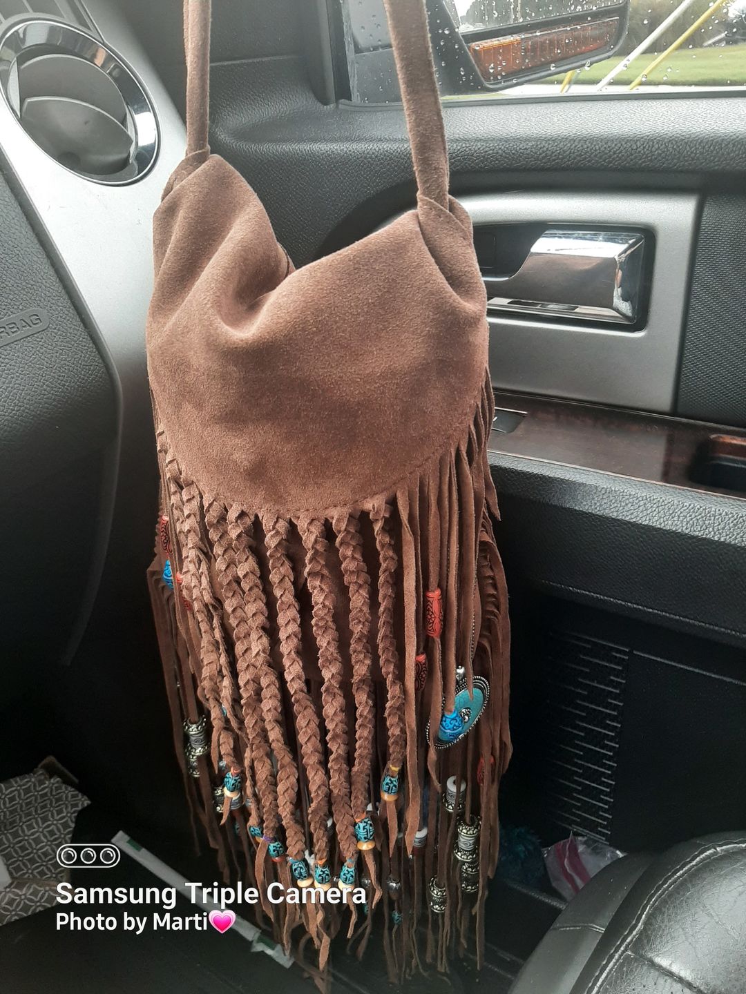 Customer photo review of Fringe Leather Shoulder Bag