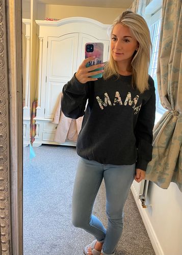Customer photo review of Mama Floral Print Sweatshirt