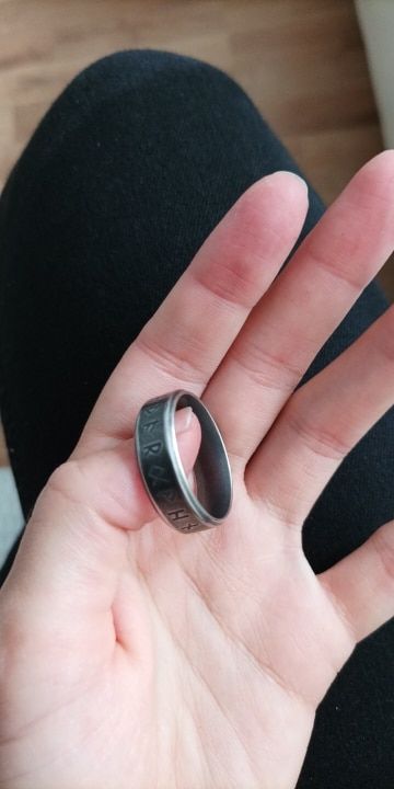 Customer photo review of Odin's Runes - Stainless Steel Runic Ring