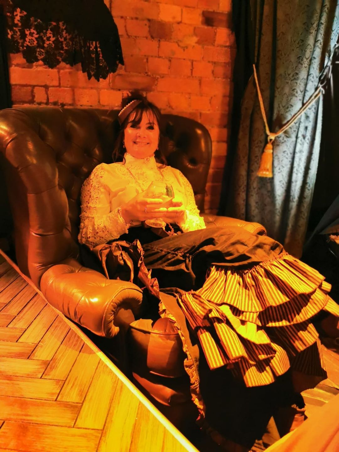 Customer photo review of Shayna Victorian Maxi Skirt In Black Cotton Frill