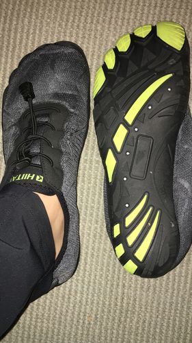 Customer photo review of Hiitave Men's Barefoot Mesh Water Shoes