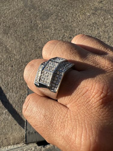 Customer photo review of Chunky Iced Mens Ring Stainless Steel