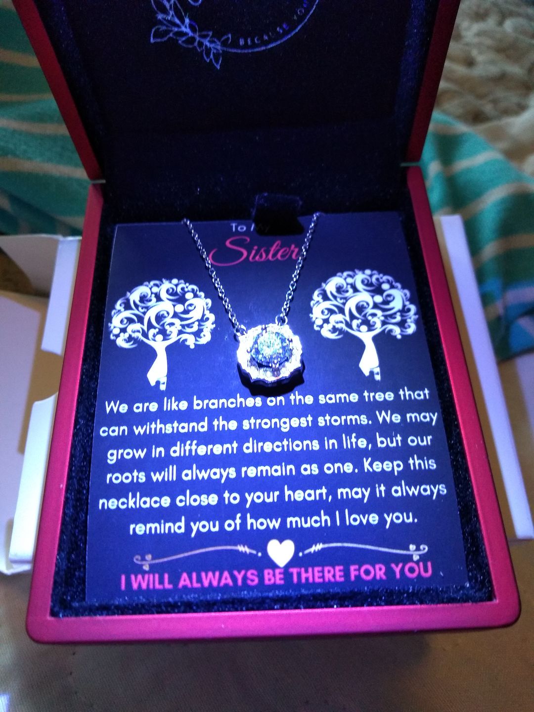 Customer photo review of To My Sister - Family Tree Necklace