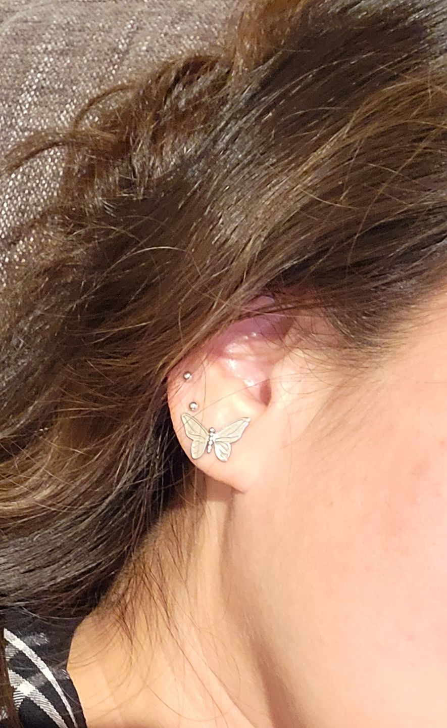Customer photo review of BUTTERFLY EARRING (STUD)