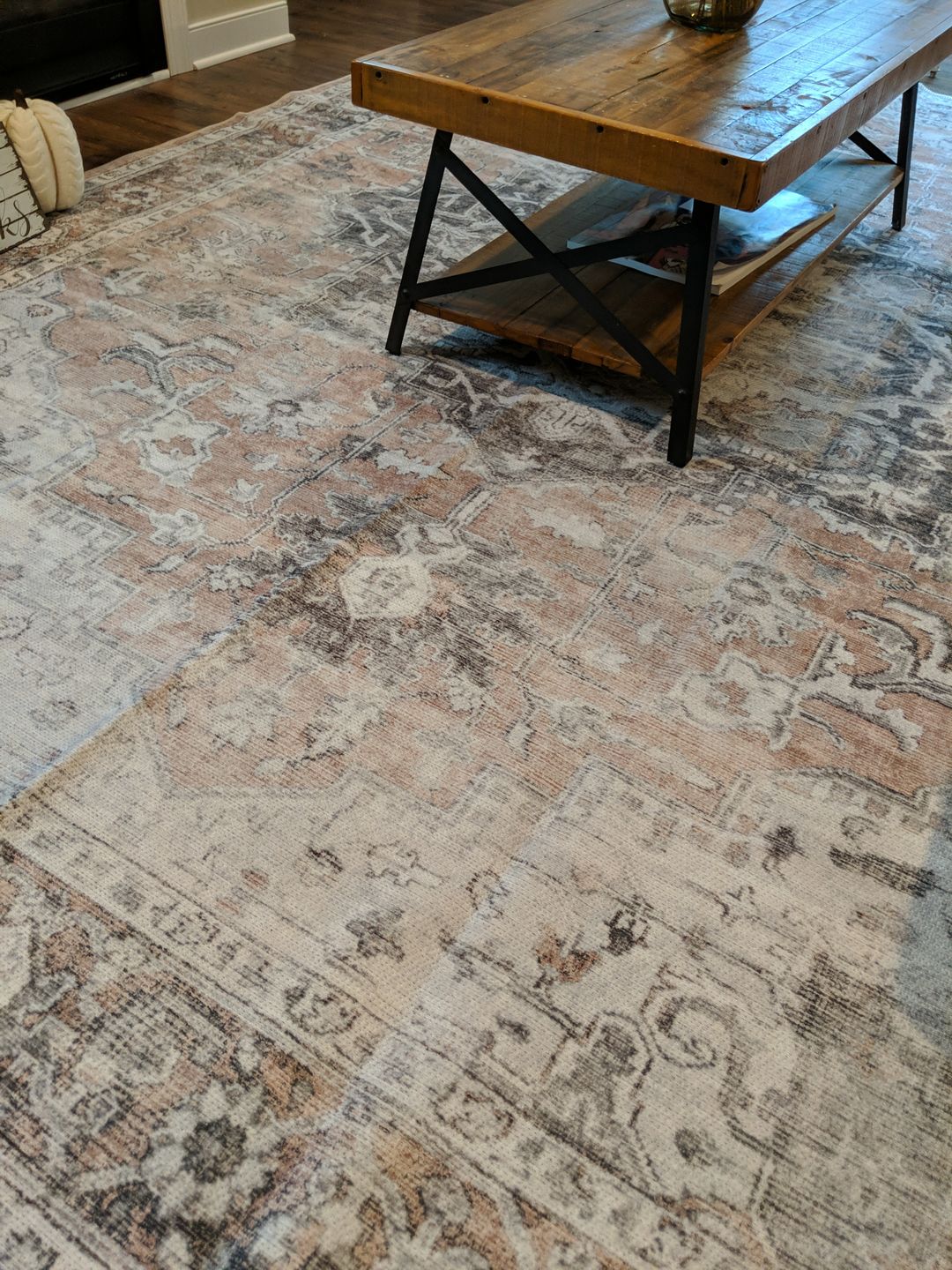 Customer photo review of Distressed Vintage Cezanne Blush Area Rug
