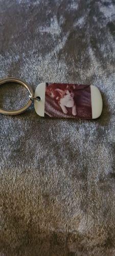 Customer photo review of Forever In My Heart Custom Keychain