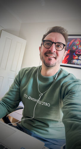 Customer photo review of Fleece Logo Crew Sage