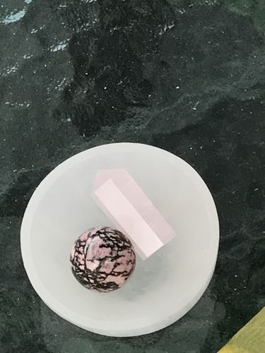 Customer photo review of Rhodonite & Rose Quartz Mini Duo