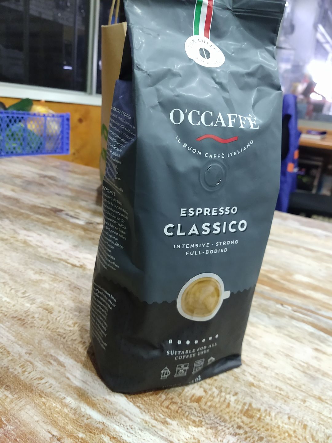 Customer photo review of Occaffe Grano Espresso Classico Intenso 1kg