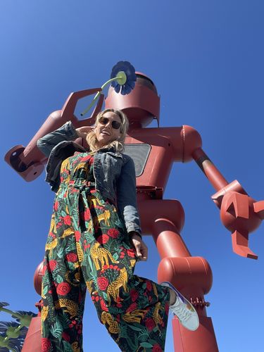 Customer photo review of Jaguar Paradise Black Animal Print Jumpsuit