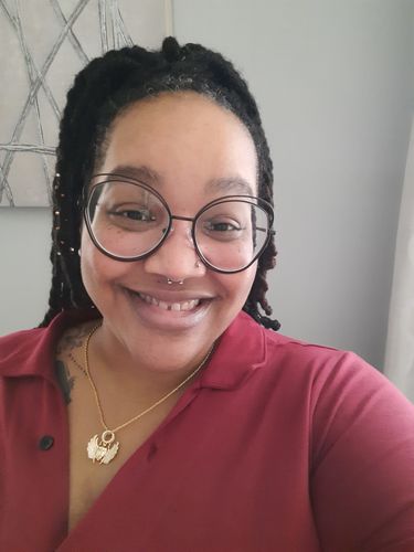 Customer photo review of Khepri Infinity Necklace