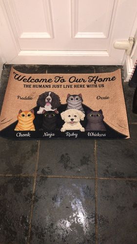Customer photo review of Welcome To Our Home Custom Doormat