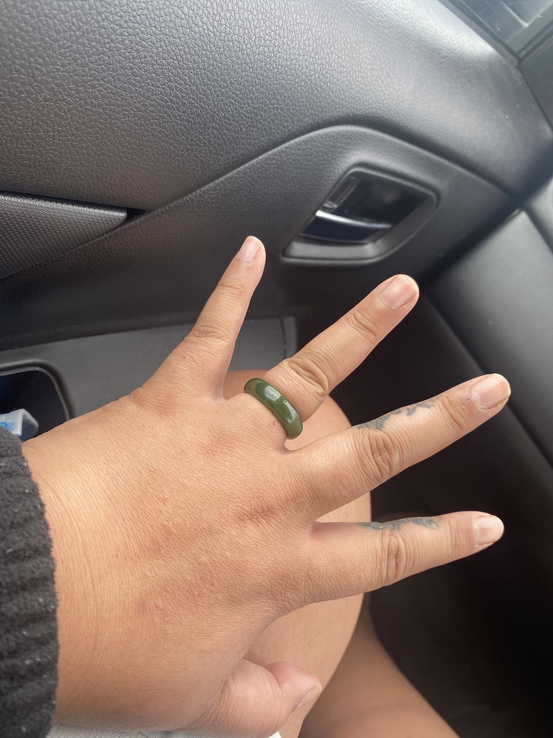 Customer photo review of Wide Greenstone Ring