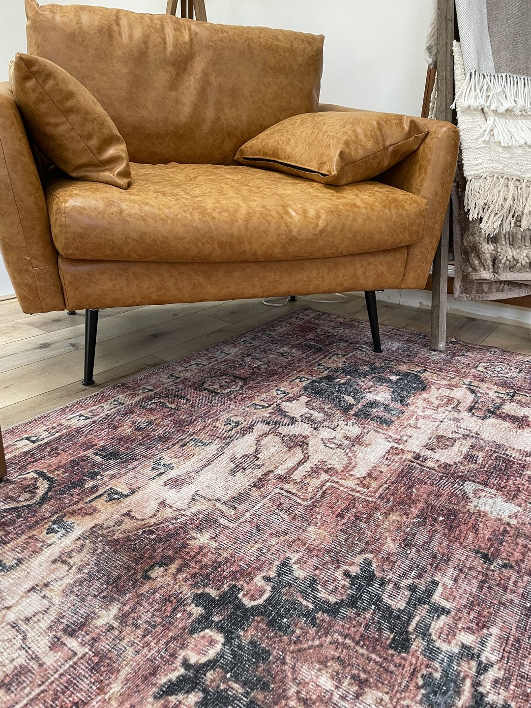 Customer photo review of Distressed Vintage Cezanne Terracotta Area Rug
