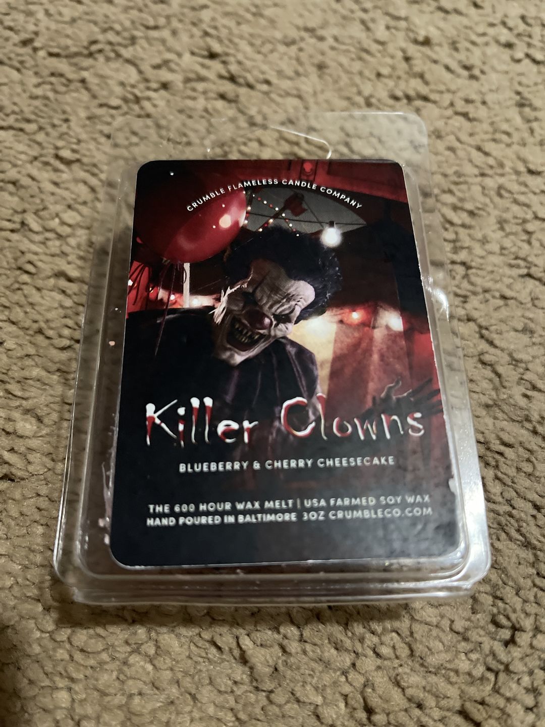 Customer photo review of Killer Clowns Wax Melts
