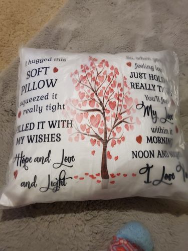 Customer photo review of Personalized Pillow - Grandma to Granddaughter I Hugged This Pillow