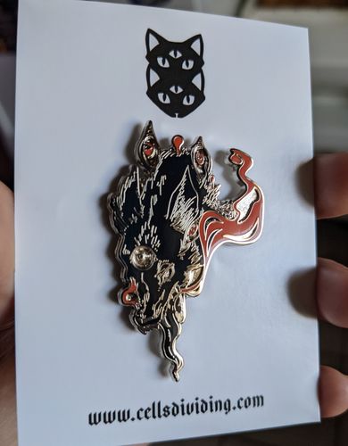 Customer photo review of Wolf, Enamel Pin