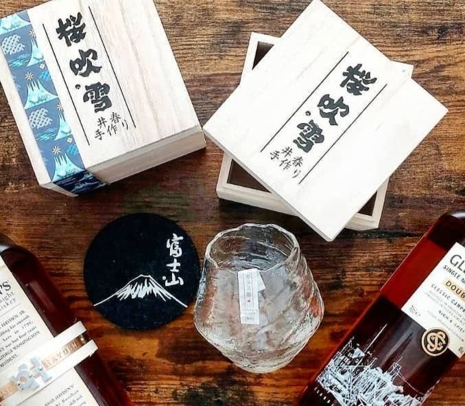 Customer photo review of Suisei - Handmade Japanese EDO Kiriko Whiskey Glass