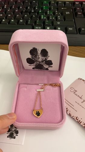 Customer photo review of Custom Paw Heart Bracelet