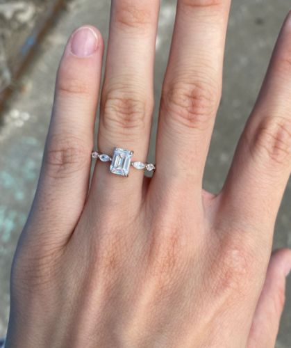 Customer photo review of Simulated Moissanite Diamond Wedding Ring