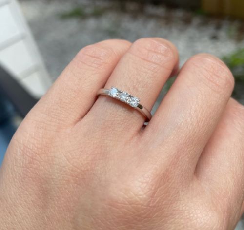 Customer photo review of Moissanites Diamond Engagement Ring
