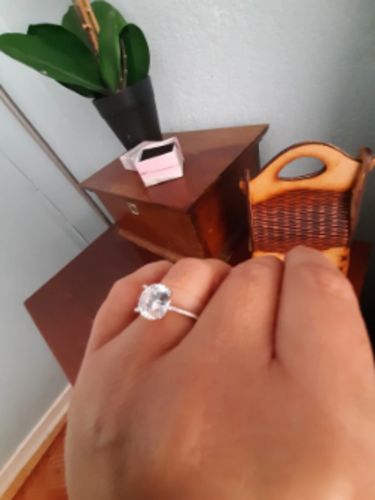 Customer photo review of Classic Real Sterling Silver Engagement Rings