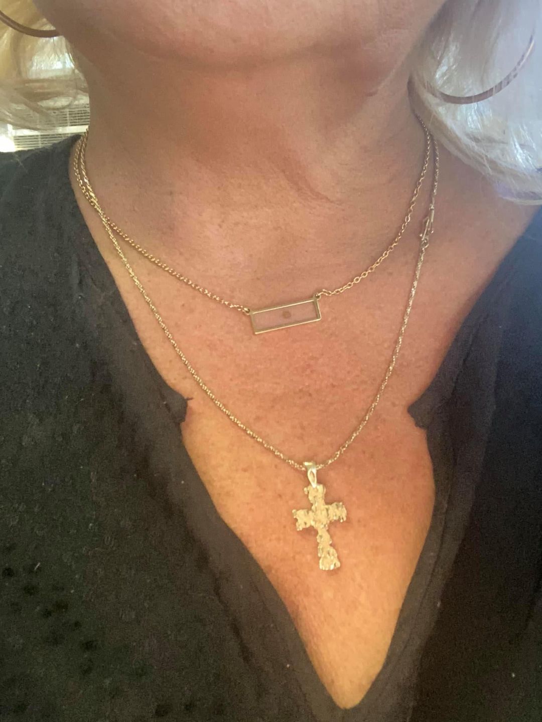 Customer photo review of Mustard Seed of Faith - Bar Necklace