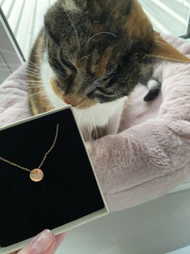 Customer photo review of Gold Dipped Lineart Love Halskette