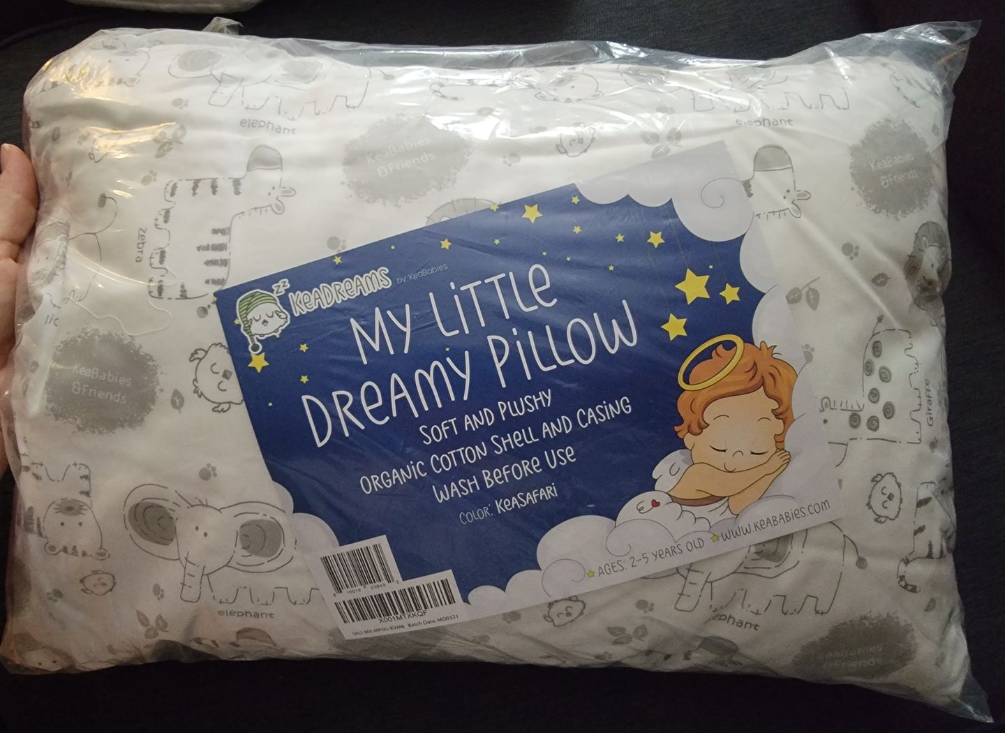 Customer photo review of Hypoallergenic Toddler Pillow with 100% Cotton Pillowcase