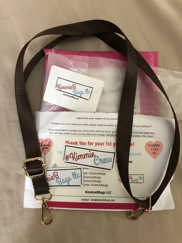 Customer photo review of NEW Nylon Slim Crossbody Strap with Gold Hardware