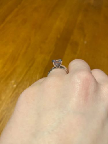 Customer photo review of Classic Real Sterling Silver Engagement Rings