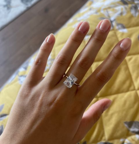 Customer photo review of Classic Rectangular Cutting Clear Ring