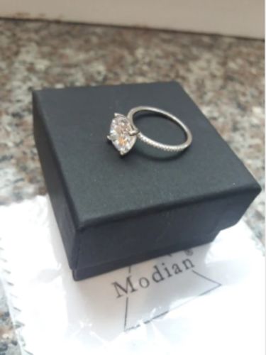 Customer photo review of Classic Real Sterling Silver Engagement Rings