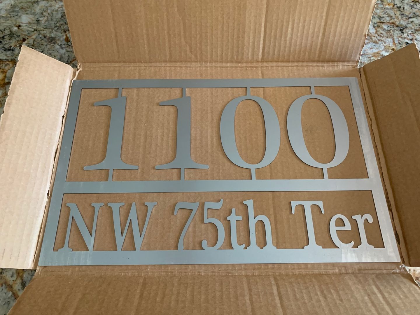 Customer photo review of Home Address Plaque - 3 Sizes