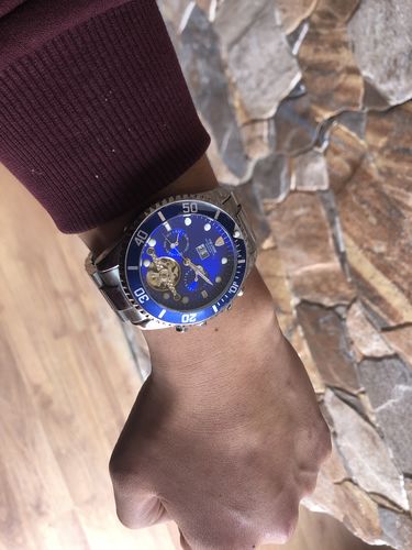 Reseña con foto de un cliente sobre CYBER - Reloj Tevise Blue King Automatic Tourbillon 21 Jewels