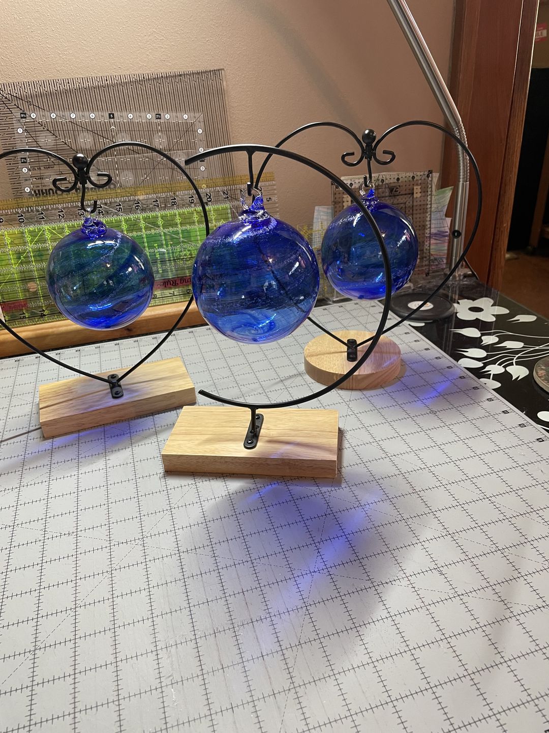 Customer photo review of Glass Christmas Ornament with Cremation Ashes