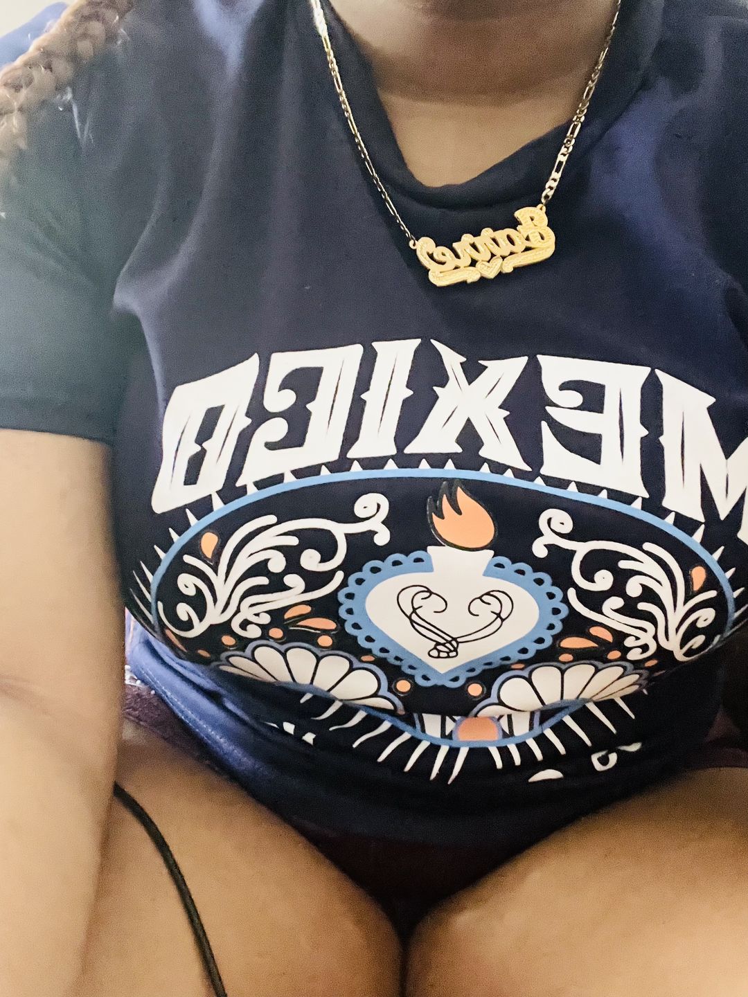 Customer photo review of Double plated luxe custom name necklace