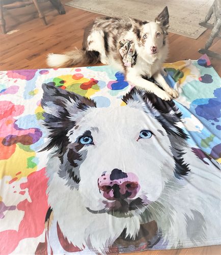 Customer photo review of Custom Pet Fleece Blanket