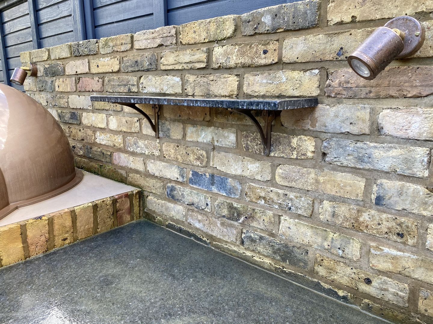 Customer photo review of Aged Brass Ironbridge Shelf Brackets